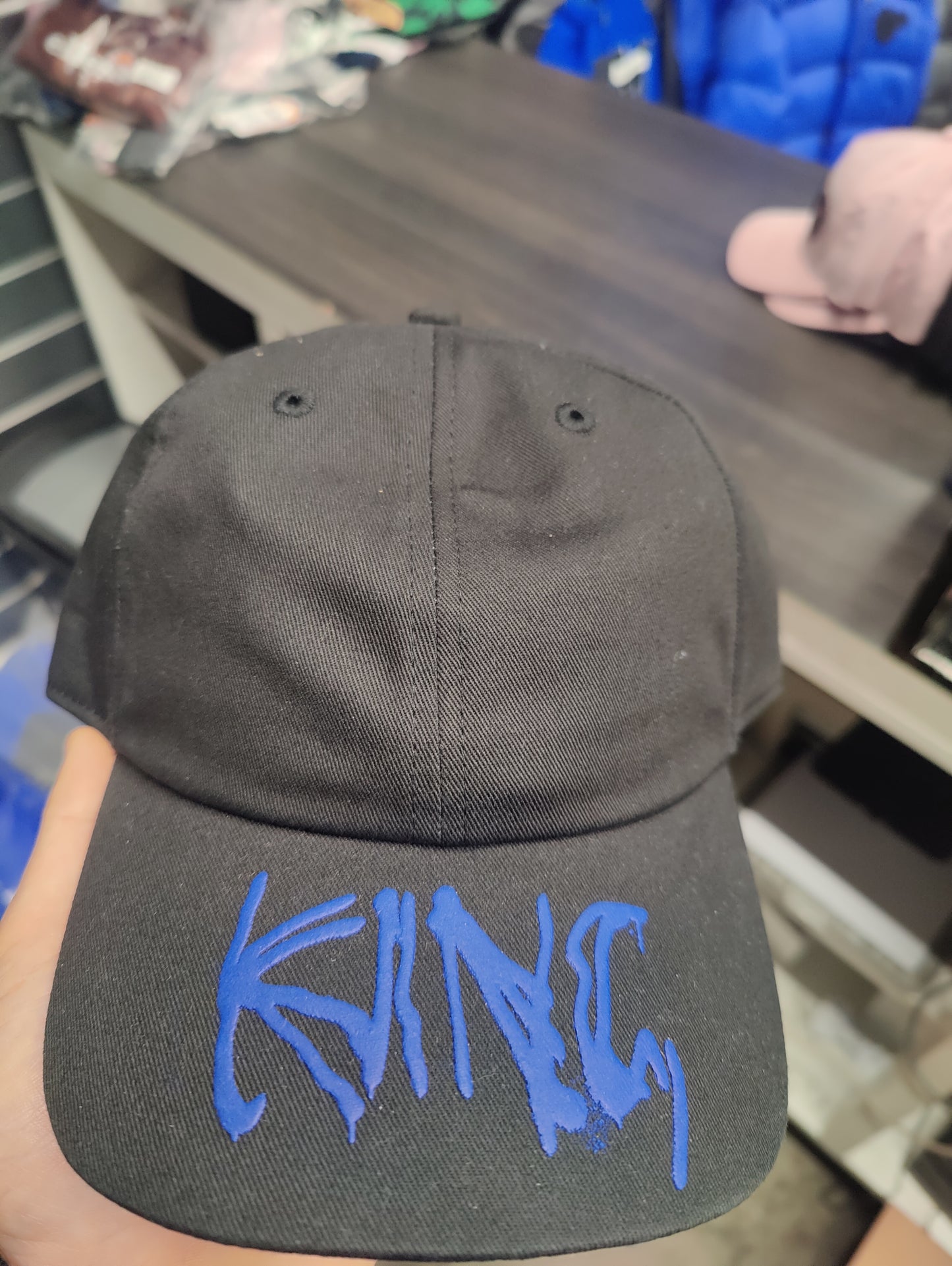 King displaced baseball cap
