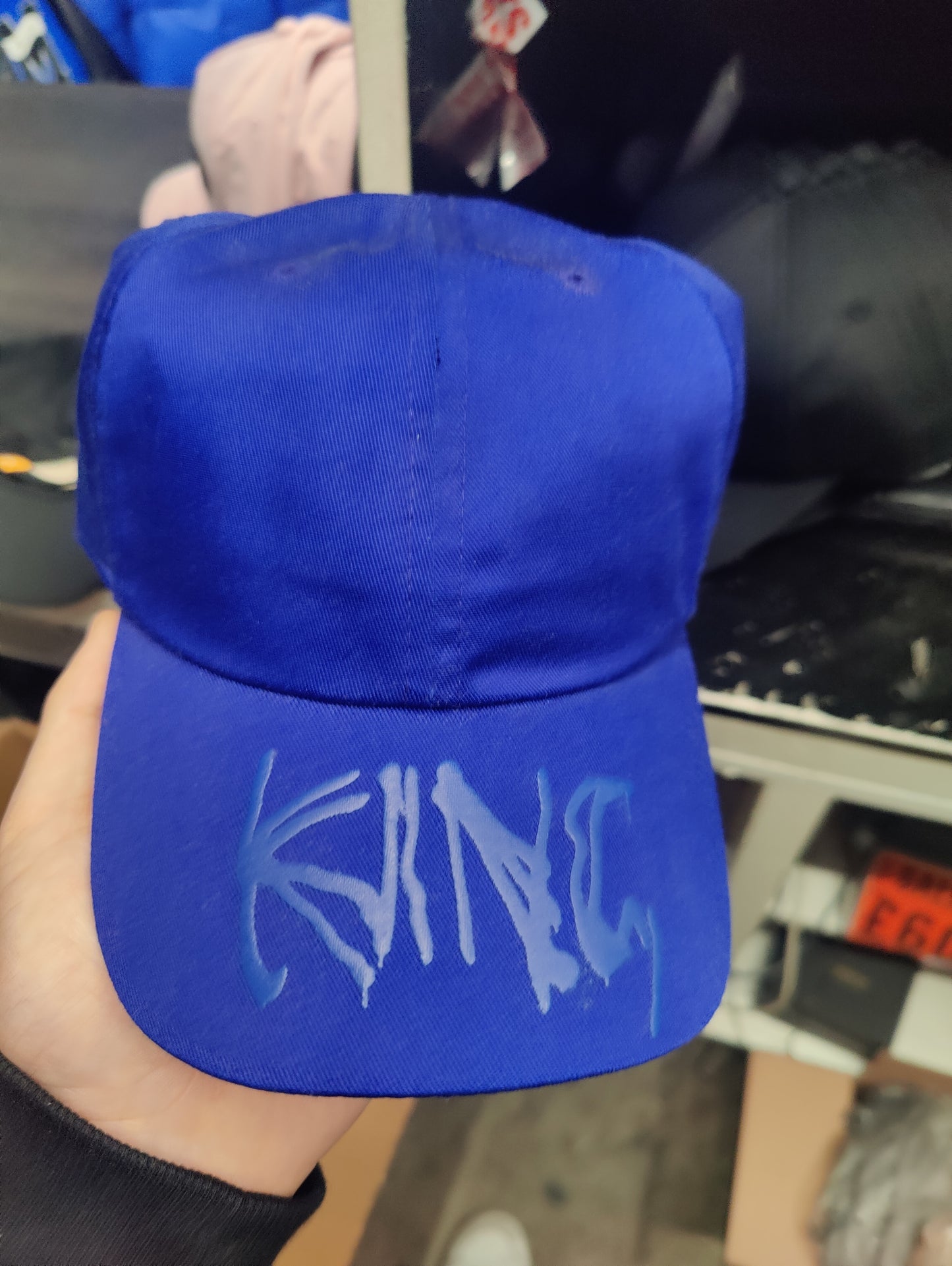 King displaced baseball cap