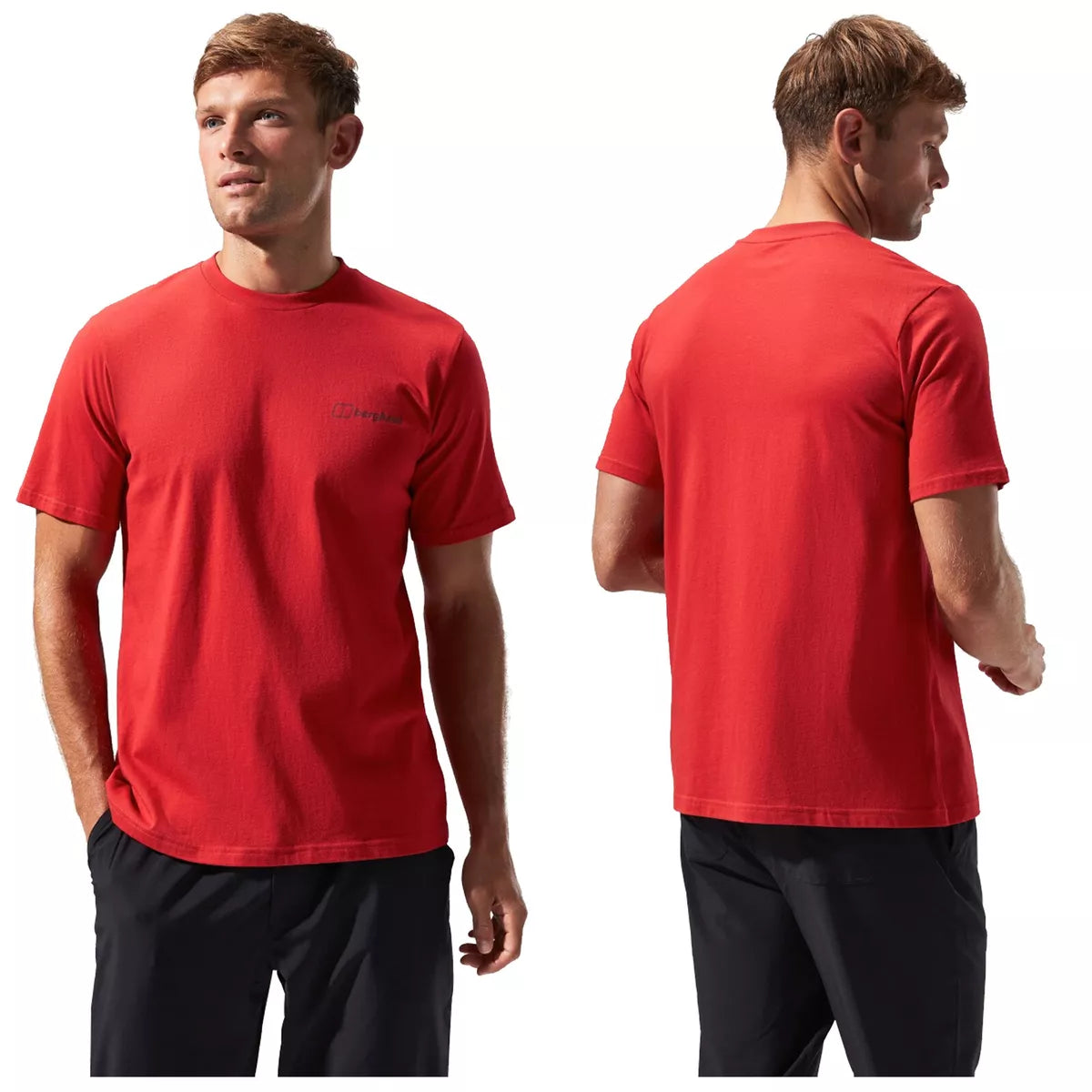 Berghaus organic colour logo tee shirt red