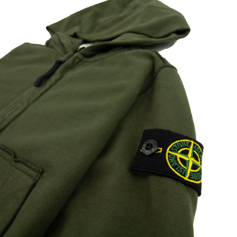Stone Island Juniors Zip Hoodie - Khaki
