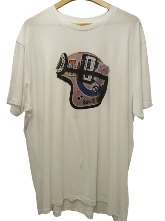 Ben Sherman Biker Helmet T-Shirt - White