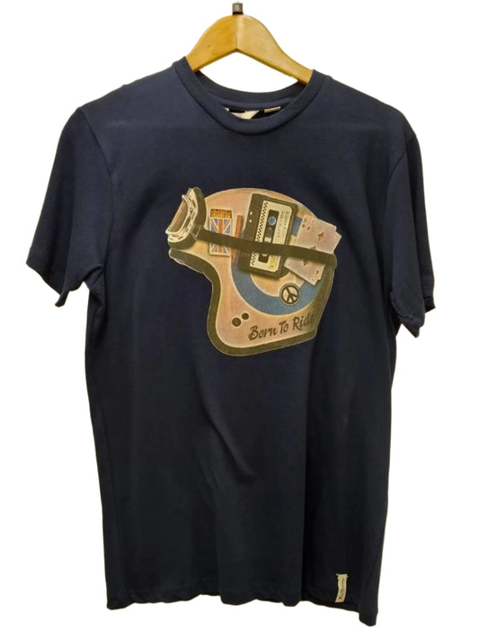 Ben Sherman Biker Helmet T-Shirt - Navy