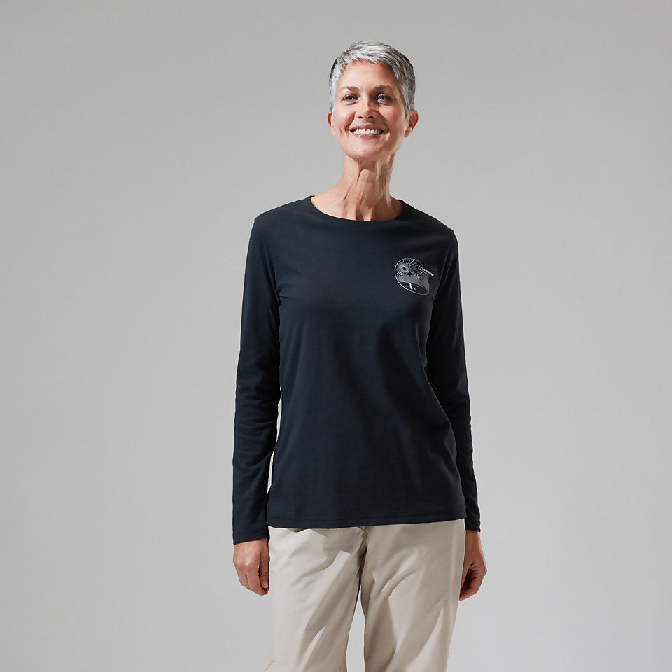 Berghaus Women's Linear Landscape Long Sleeve Tee Black