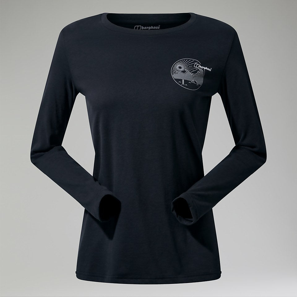Berghaus Women's Linear Landscape Long Sleeve Tee Black