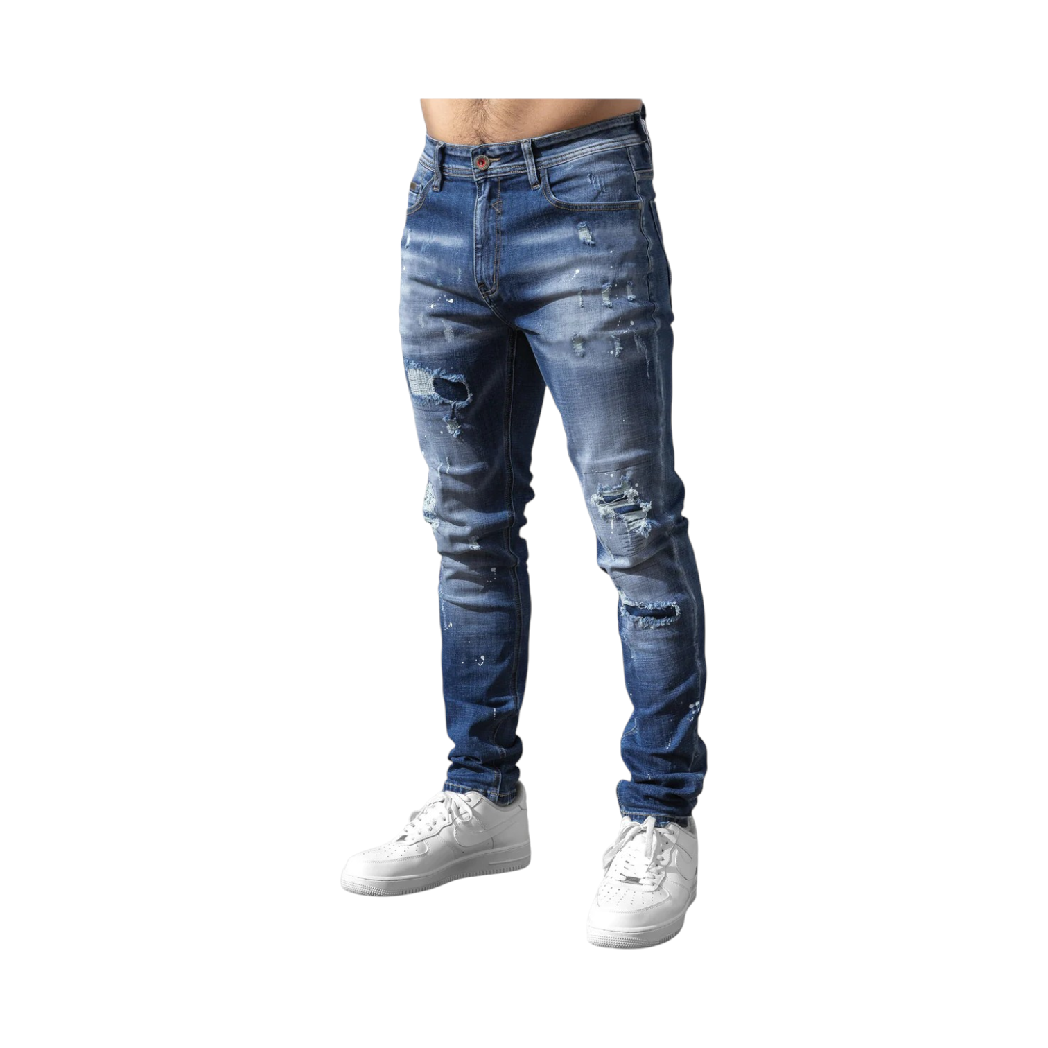 Enzo Slim Fit Ripped Jeans